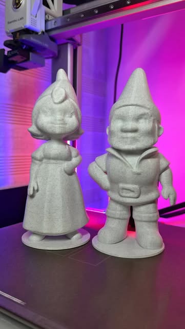 Personagens decorativos impressos em 3D